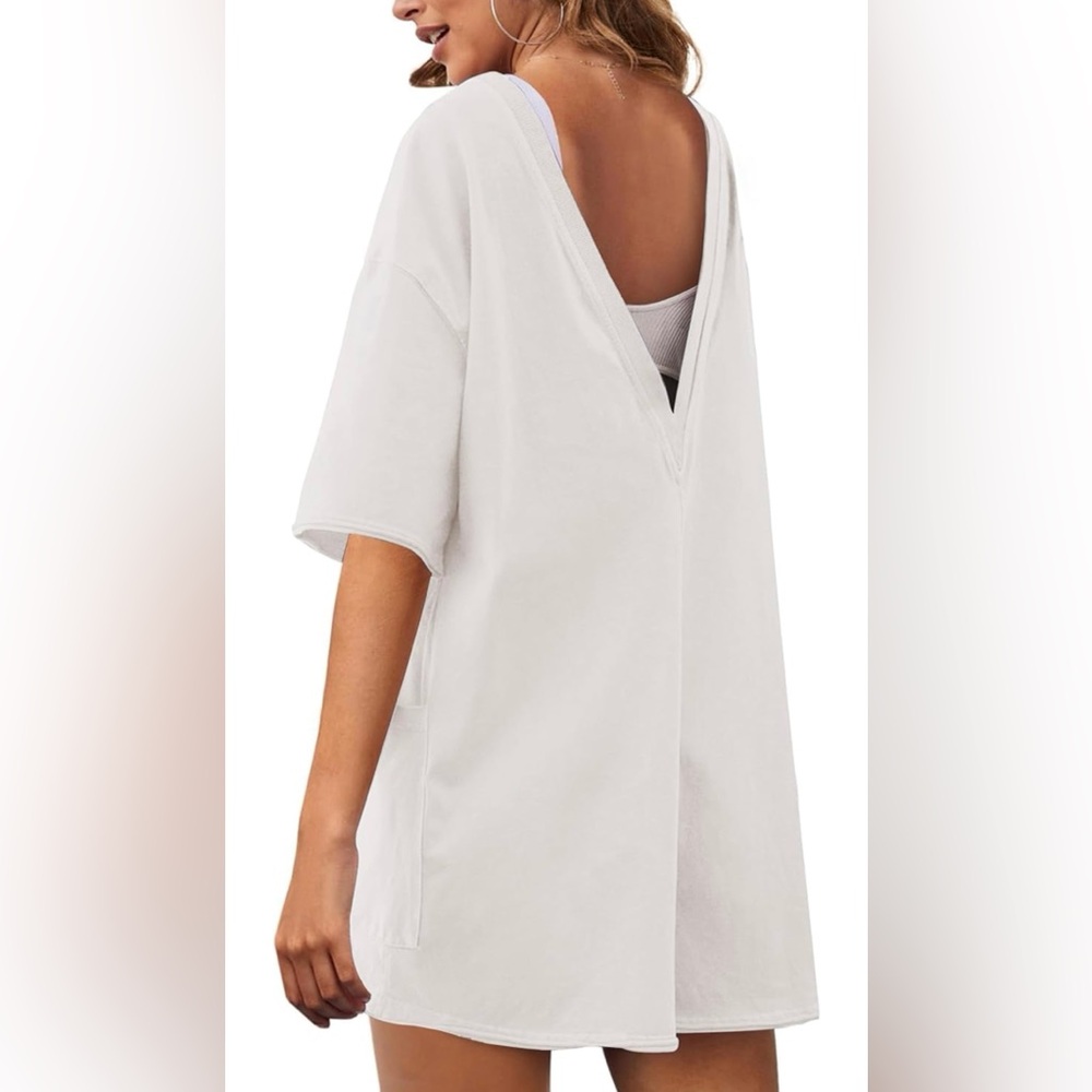 LTSCNRM - NWT - Elegant White Short Sleeve Women's Romper - Picture 2 of 5